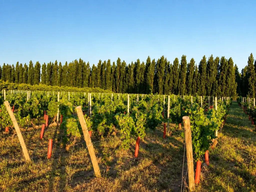 Viñedo de Bodega Chacra en la Patagonia (Río Negro, Argentina)